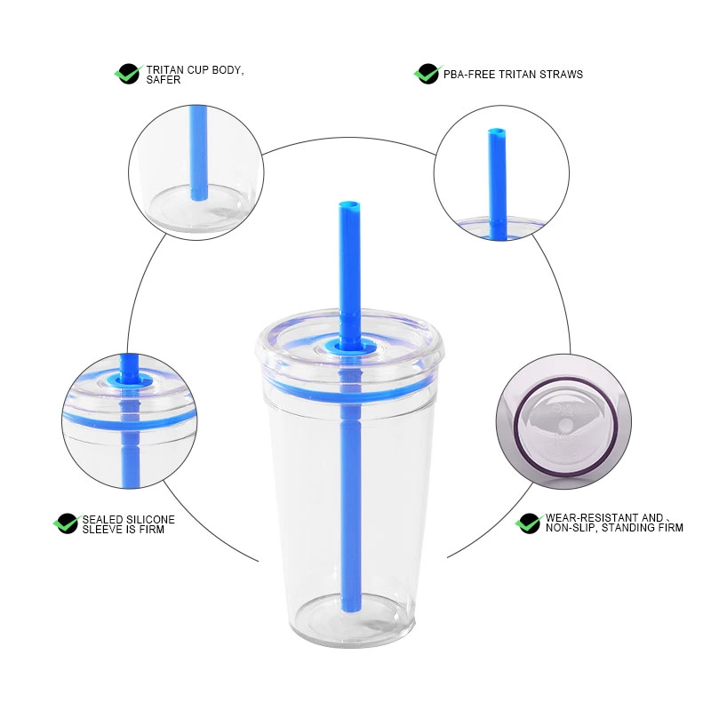 12oz 16oz 20oz Tritan Tumber With Straw