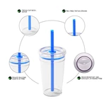 12oz 16oz 20oz Tritan Tumber With Straw