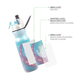 Cycling water bottle with spray lid