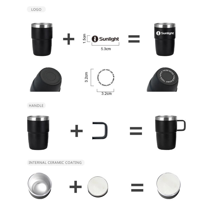 Large Capacity 8oz 16oz Espresso Mugs