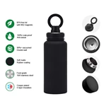 Rubber Coated Water Bottle With Magnetic Phone Stand Lid