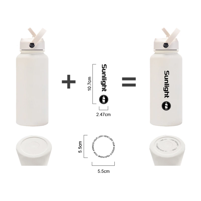 Rubber Coated 32oz Stainless Steel Water Bottle With Handle