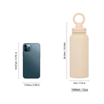 Rubber Coated Water Bottle With Magnetic Phone Stand Lid