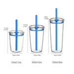 12oz 16oz 20oz Tritan Tumber With Straw