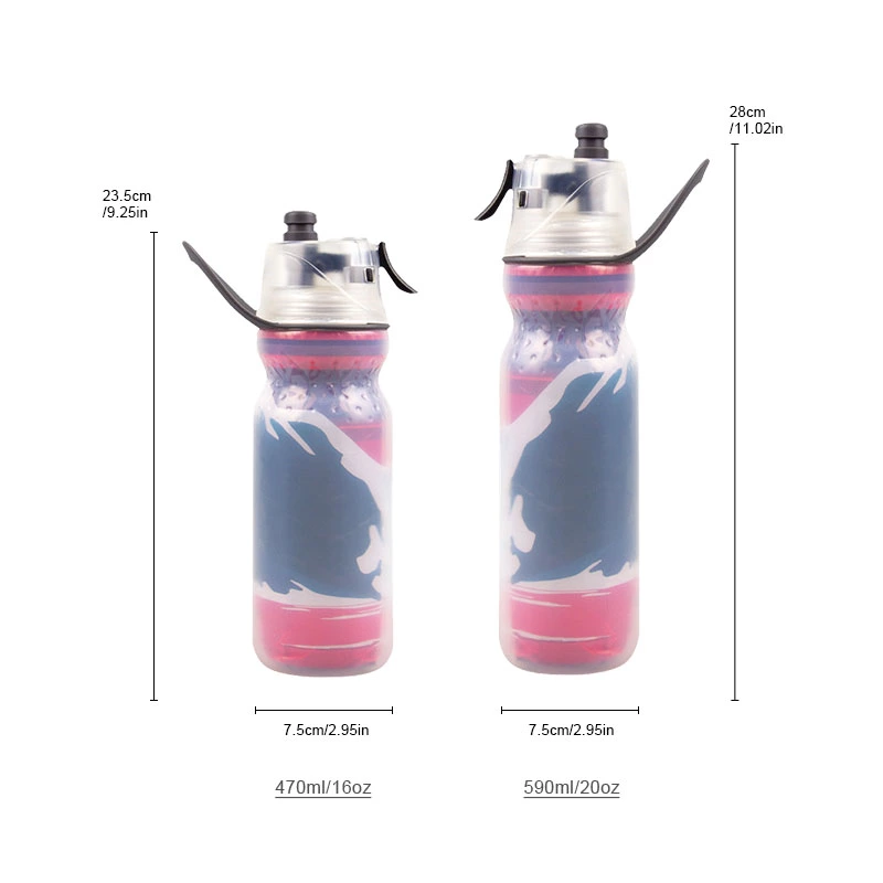 Cycling water bottle with spray lid