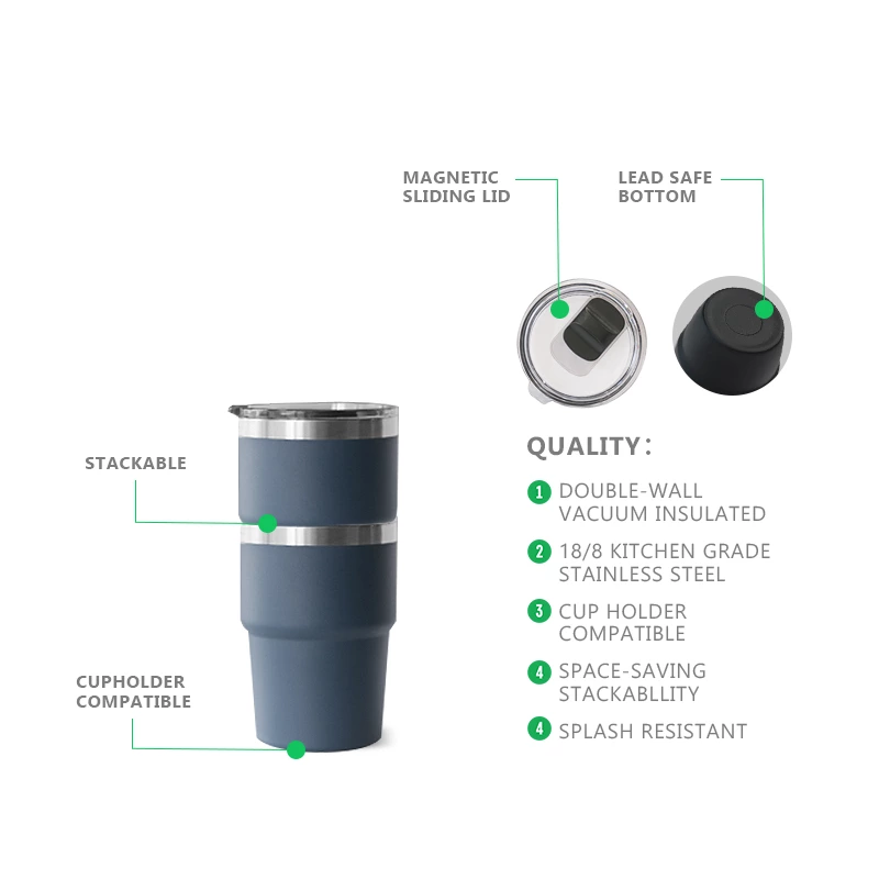 16oz Stainless Steel Stackable Cup