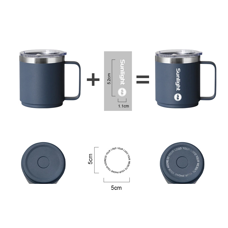 12oz 14oz Stainless Steel Mug With Handle