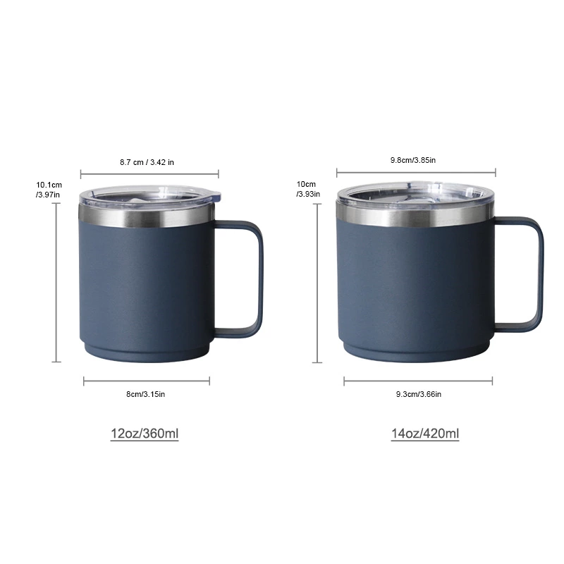 12oz 14oz Stainless Steel Mug With Handle