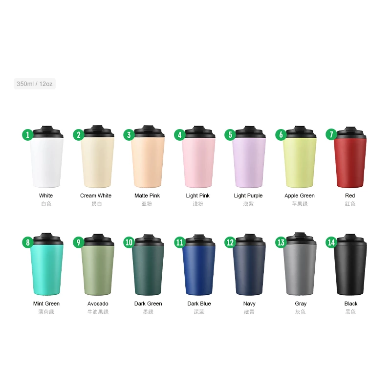 12oz Coffee Cup – Premium Stainless Steel Drinkware for Wholesale & Private Label Brands