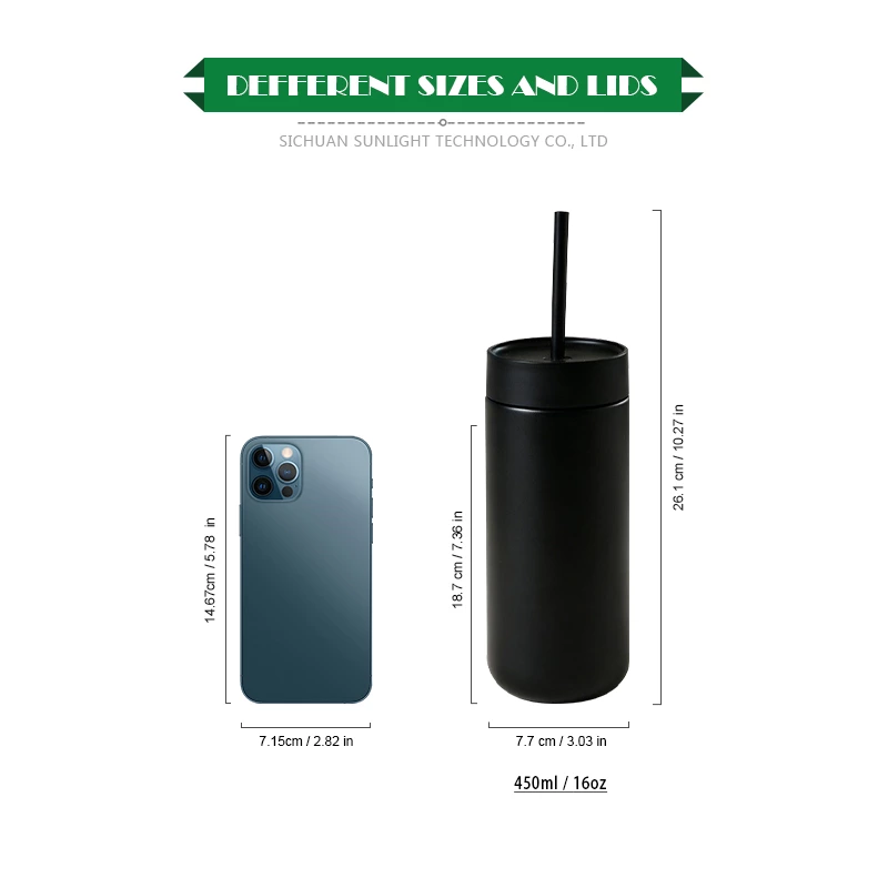 16oz Stainless Steel Straw Tumbler